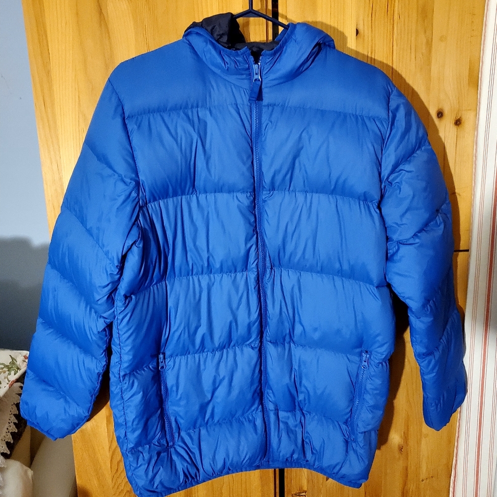 Triple Star Men's Blue Hooded Down Puffer Jacket
